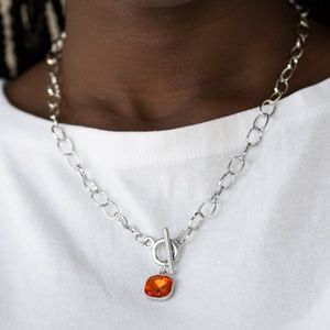 paparazzi Jewelry - Dynamite Dazzle - Orange Necklace Set paparazzi Jewelry - Dynamite Dazzle - Orange Necklace Set